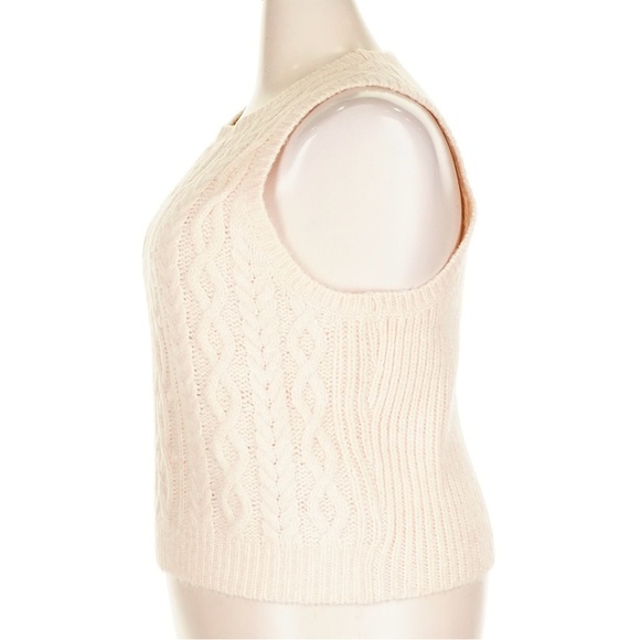 J. Crew ivory cropped cable-knit sweater shell XXL - Picture 6 of 9